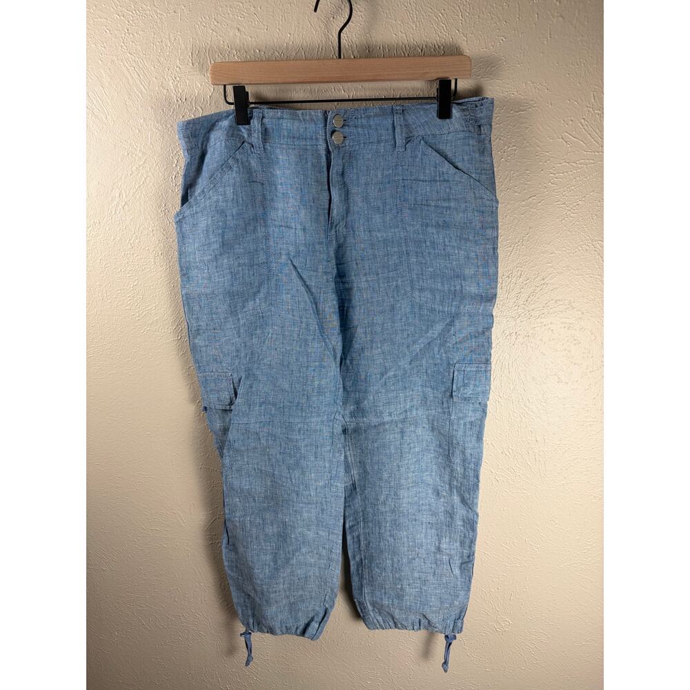 Sanctuary Anthropologie Linen Pants Size 30 Lightweight Breathable Blue Trousers